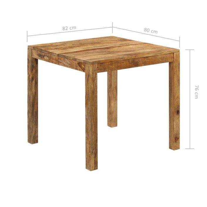 Table de salle à manger Bois de manguier massif 82x80x76 cm - Photo n°8