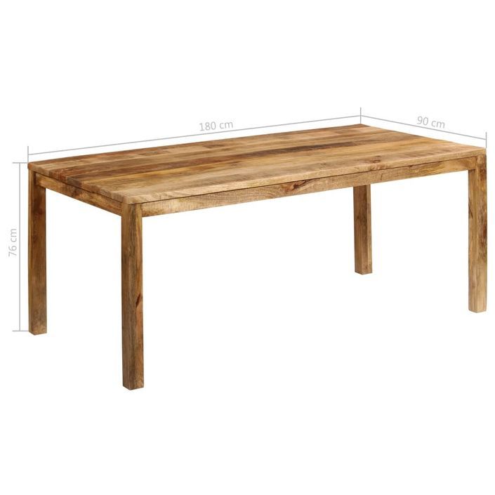 Table de salle à manger bois de manguier massif Tyka 180 cm - Photo n°8