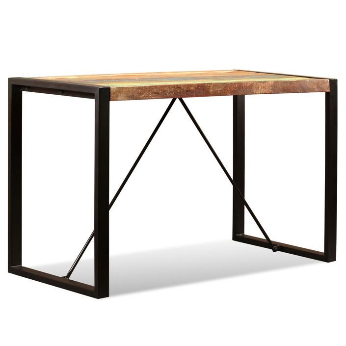 Table de salle à manger Bois de récupération massif 120 cm - Photo n°6