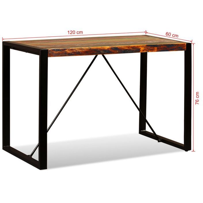 Table de salle à manger Bois de récupération massif 120 cm - Photo n°12