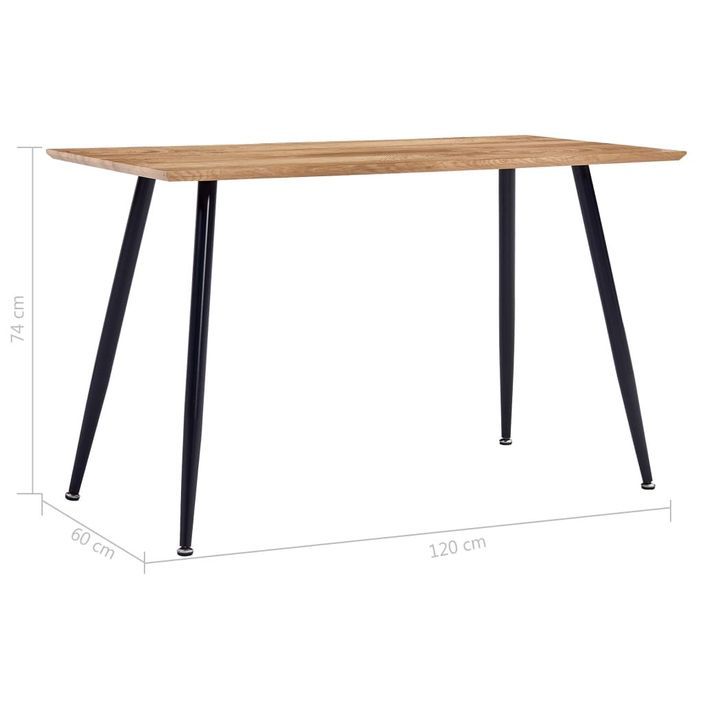 Table de salle à manger Chêne et noir 120x60x74 cm MDF - Photo n°5