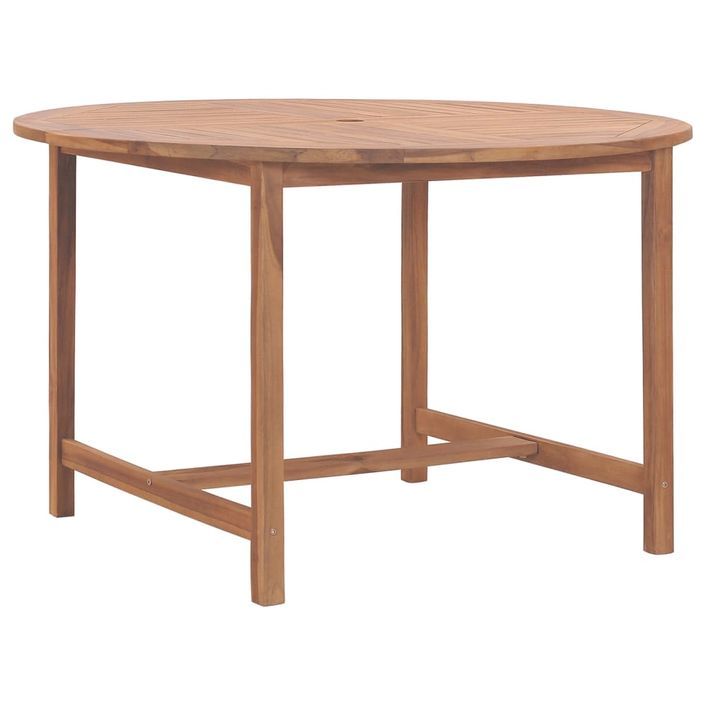 Table de salle à manger de jardin Ø110x75cm Bois massif de teck - Photo n°1