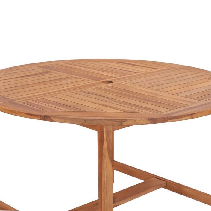 Table de salle à manger de jardin Ø110x75cm Bois massif de teck - Photo n°5