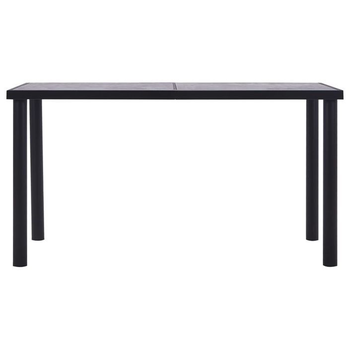 Table de salle à manger Noir et gris béton 140x70x75 cm MDF - Photo n°2