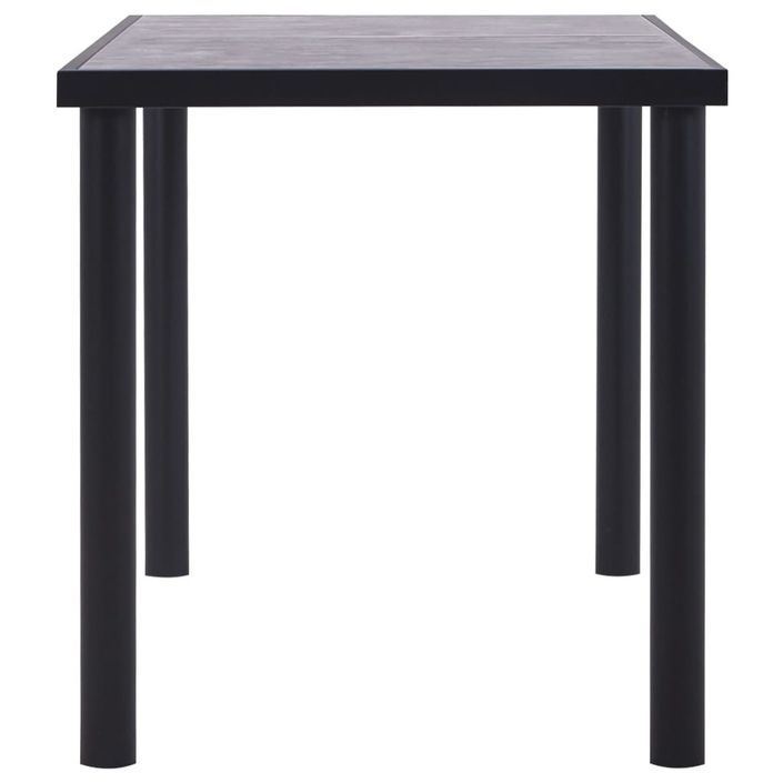 Table de salle à manger Noir et gris béton 140x70x75 cm MDF - Photo n°3
