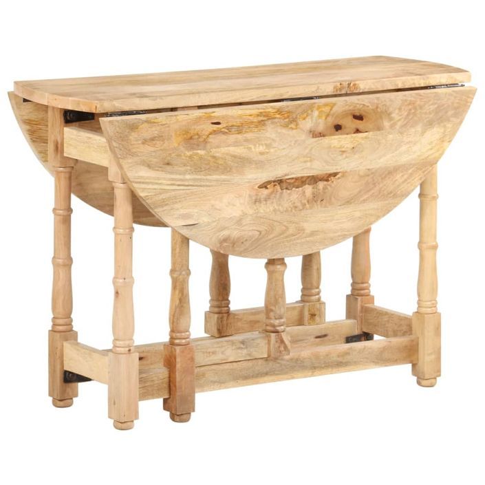 Table de salle à manger Rond 110x76 cm Bois de manguier massif - Photo n°5