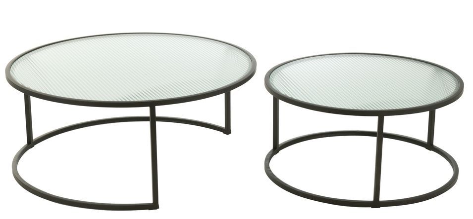 Table de salon 2 set métal noir Fanie H 38 cm - Photo n°2