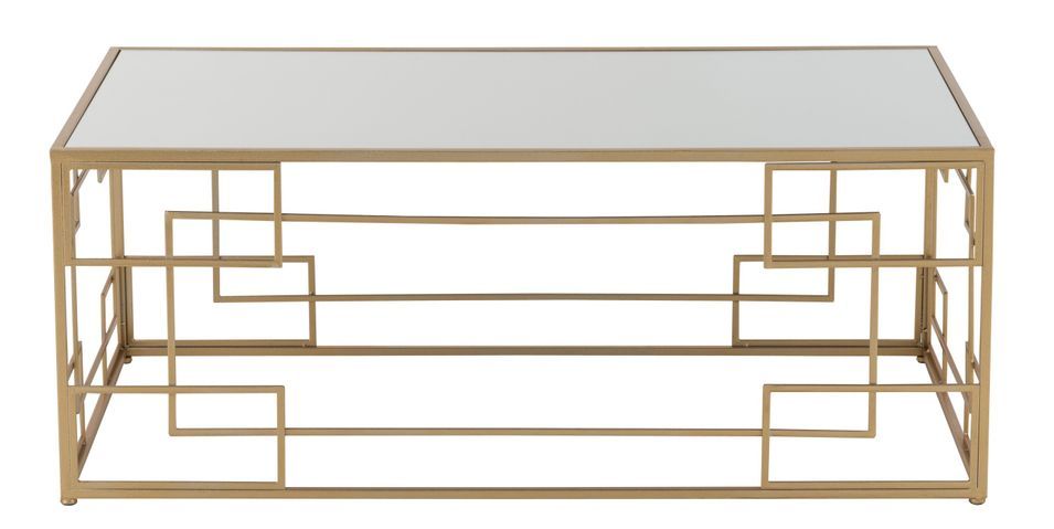 Table de salon en métal avec lignes dorées Liliana L 120 cm - Photo n°2