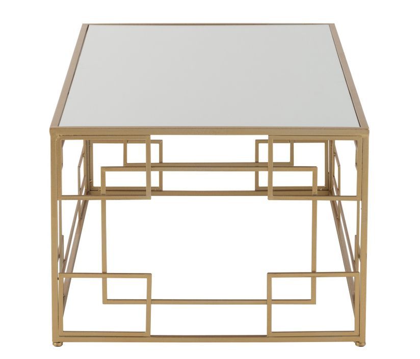 Table de salon en métal avec lignes dorées Liliana L 120 cm - Photo n°3