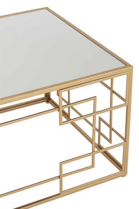Table de salon en métal avec lignes dorées Liliana L 120 cm - Photo n°5