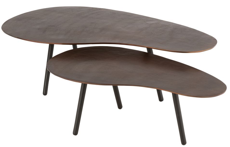 Table de salon goutte aluminium marron Gepeto L 120 cm - Photo n°2
