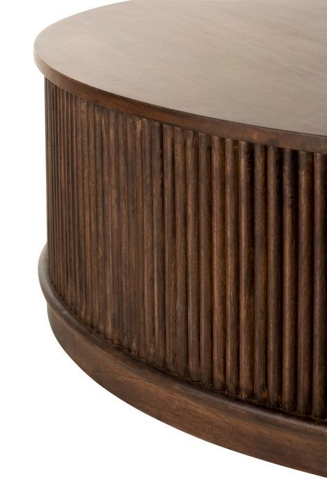 Table de salon ronde bois de manguier brun foncé Zoe L 121 cm - Photo n°5