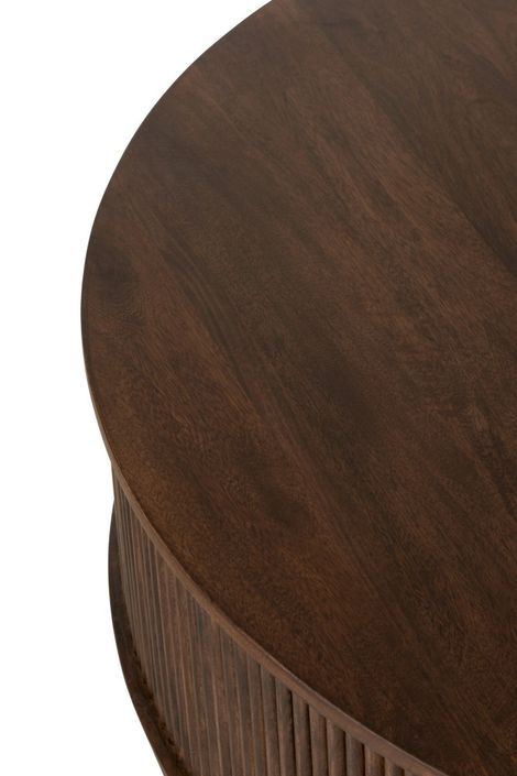 Table de salon ronde bois de manguier brun foncé Zoe L 121 cm - Photo n°7