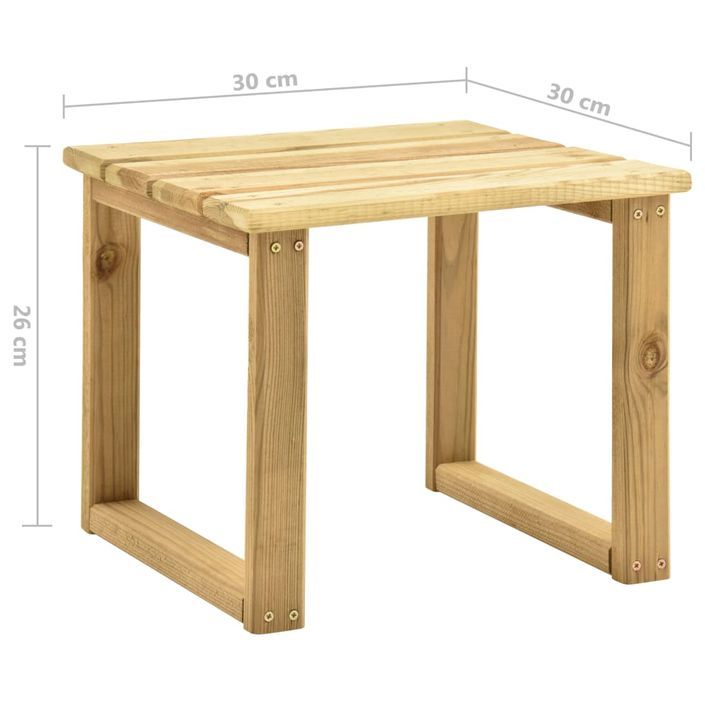 Table de transat 30x30x26 cm Bois de pin imprégné - Photo n°5