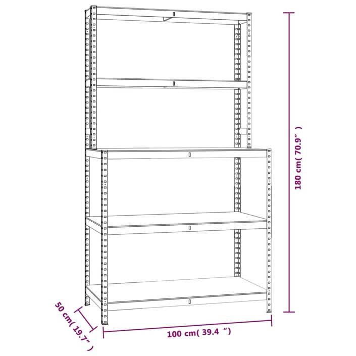 Table de travail avec étagères 5 niveaux Anthracite - Photo n°9