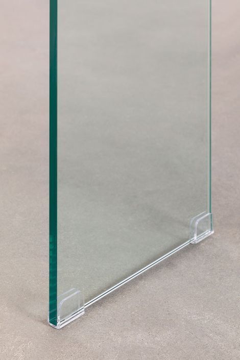 Table design bois blanc et verre trempé Rosenka 140 cm - Photo n°8