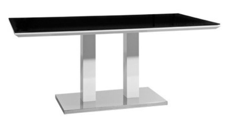 Table design Laqué blanc et Verre noir Kong 180 - Photo n°2