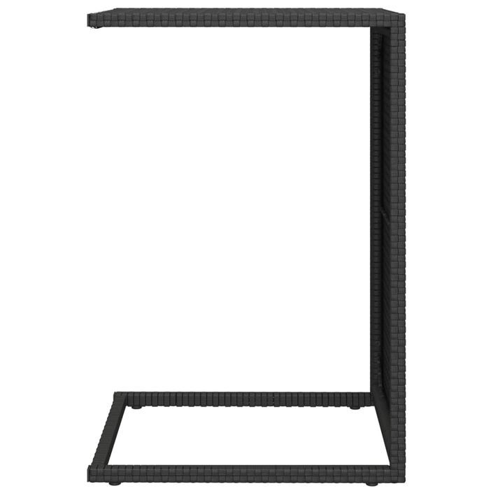 Table en forme de C noir 40x35x60 cm résine tressée - Photo n°4