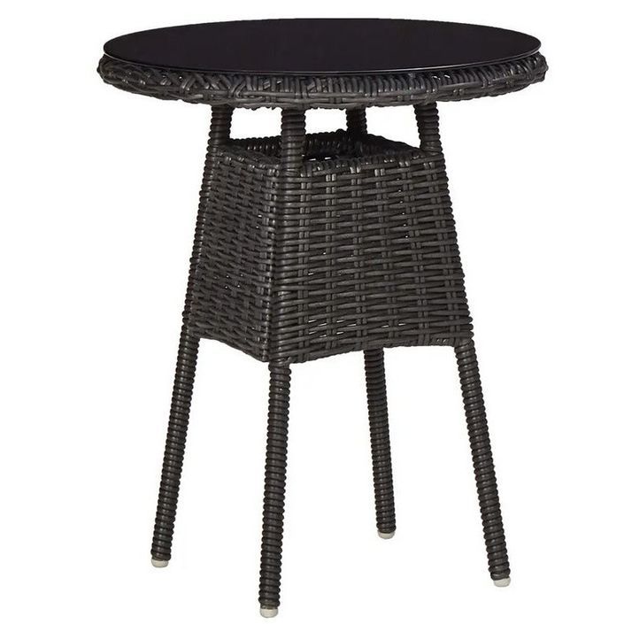 Table et 2 chaises de jardin résine tressée noire Iggem - Photo n°2