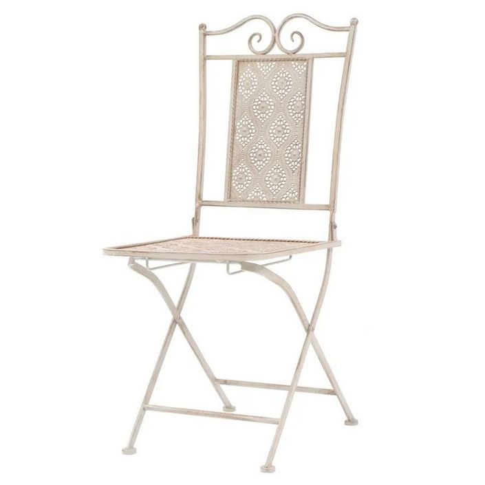 Table et 2 chaises métal blanc Break - Photo n°4