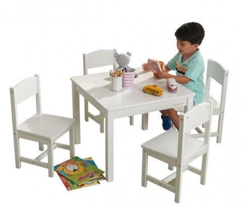 Table et 4 chaises blanc Farmhouse Kidkraft 21455 - Photo n°1
