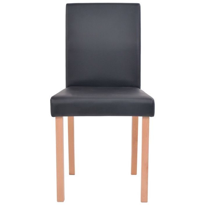 Table et chaises 7 pcs Cuir synthétique Chêne Noir - Photo n°7
