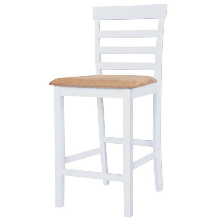 Table et chaises de bar 5 pcs Bois massif Marron et blanc - Photo n°6