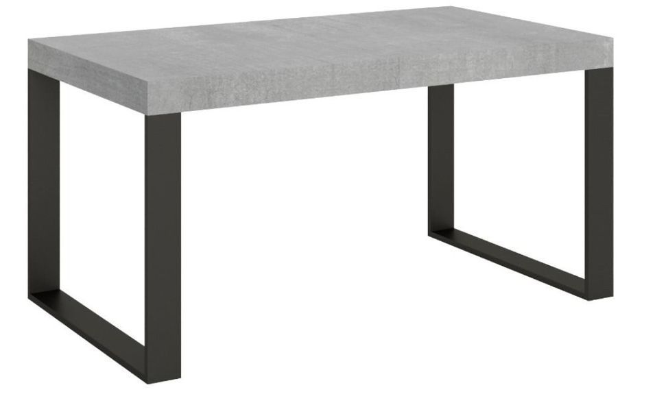 Table extensible 160 à 264 cm gris ciment et pieds métal anthracite Tiroz - Photo n°1