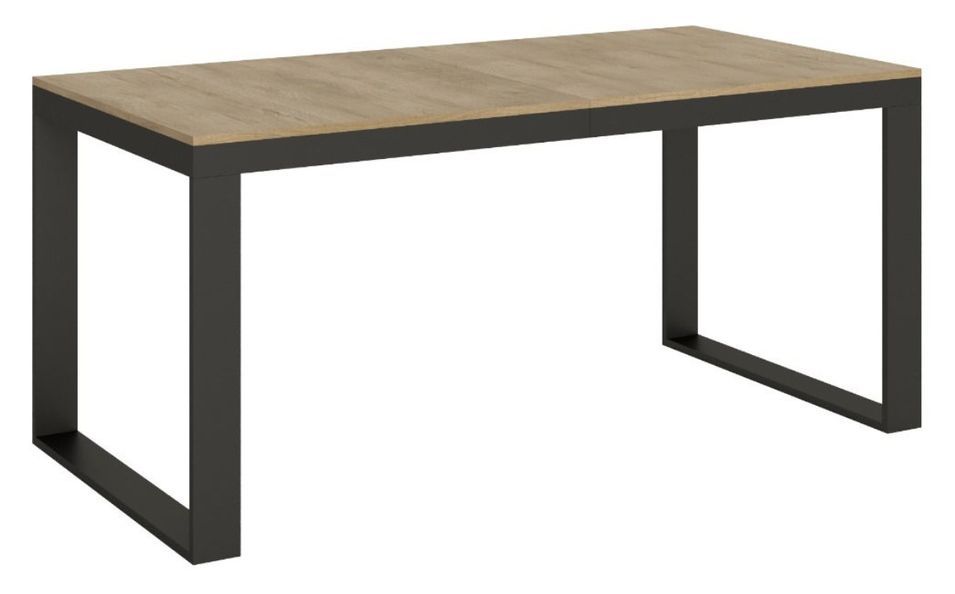 Table extensible 180 à 284 cm bois clair et métal anthracite Likro - Photo n°1