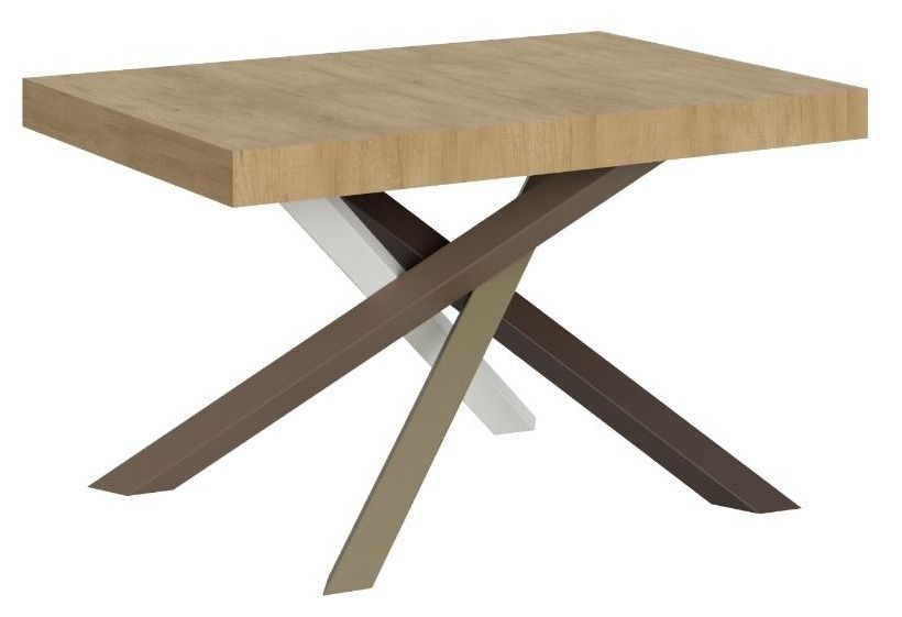 Table extensible 4 à 10 personnes chêne naturel et pieds entrelacés 4 couleurs L 130 à 234 cm Artemis - Photo n°1