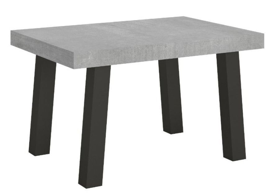 Table extensible 4 à 10 places L 130 à 234 cm gris béton et pieds métal anthracite Bidy - Photo n°1