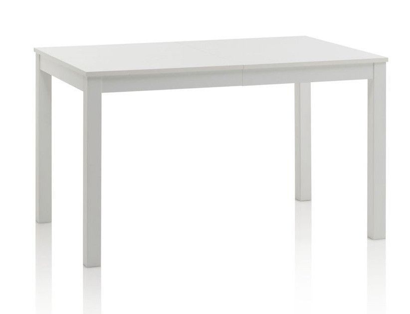 Table extensible 4 à 6 personnes L 130 cm à 170 cm mélaminé blanc Thali - Photo n°1