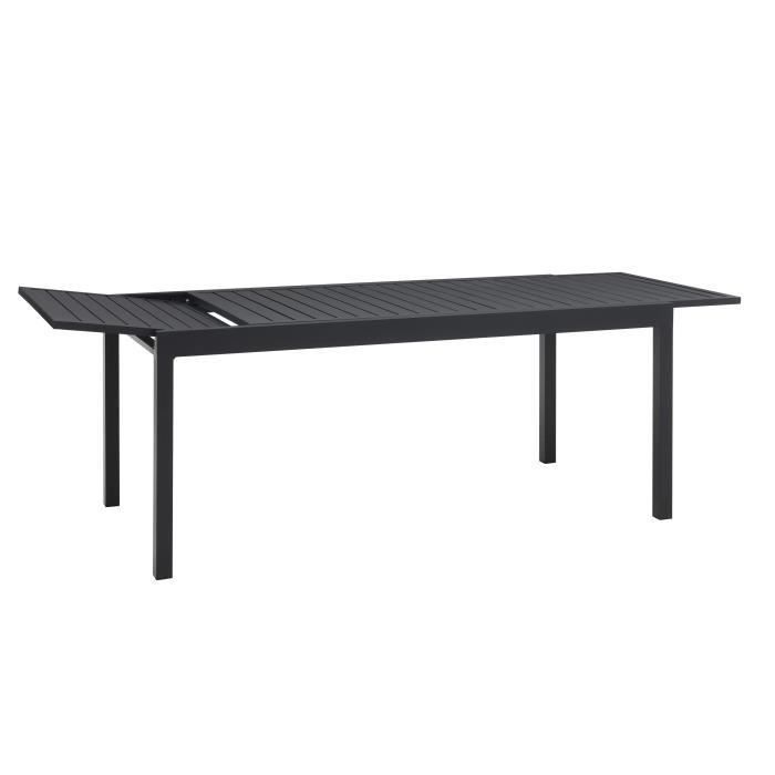 Table extensible 6 a 10 personnes - 180 -240 x 90 cm - Aluminium Gris - Photo n°4