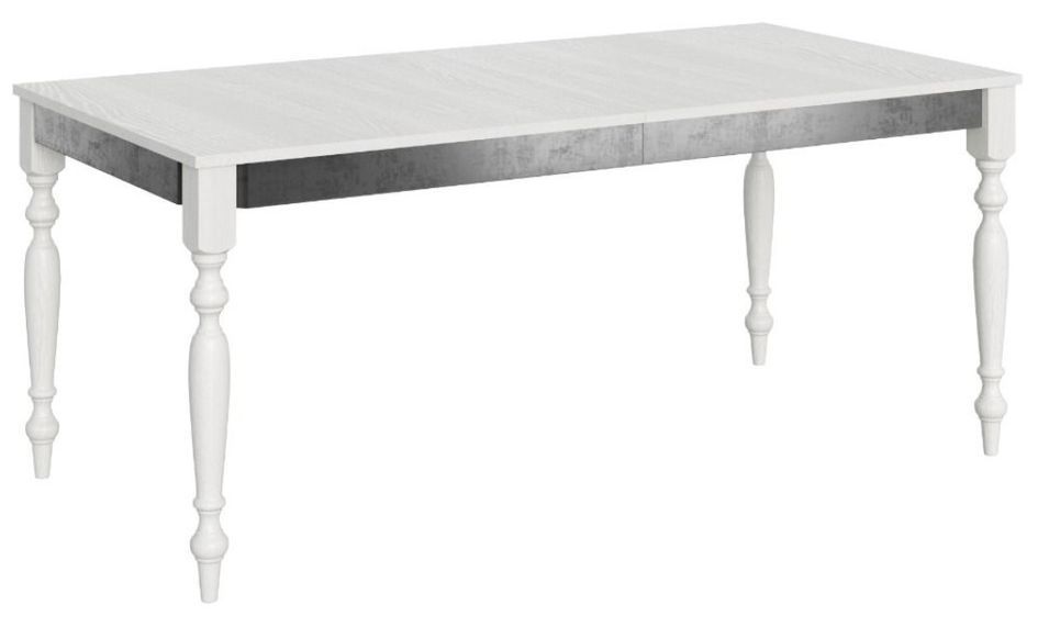 Table extensible 6 à 12 places L 160 à 264 cm bois blanc Romencia - Photo n°1