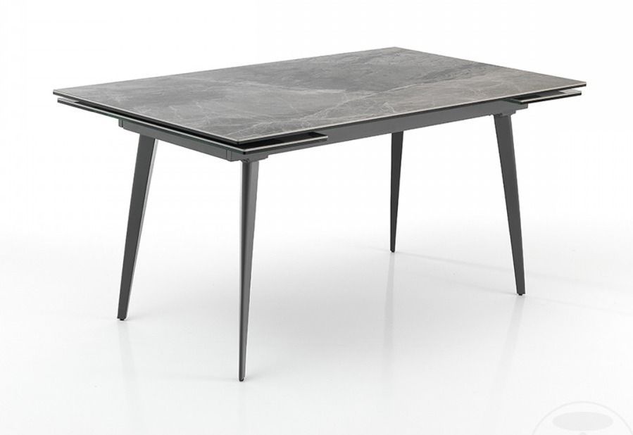 Table extensible acier et verre trempé Mamadi L 140/170/200 cm - Photo n°1