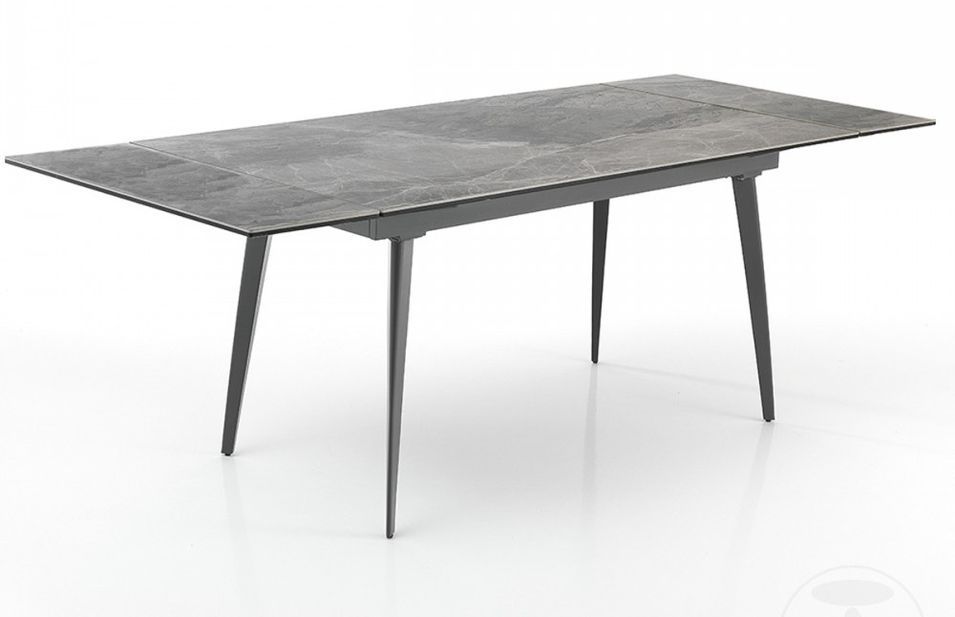 Table extensible acier et verre trempé Mamadi L 140/170/200 cm - Photo n°3