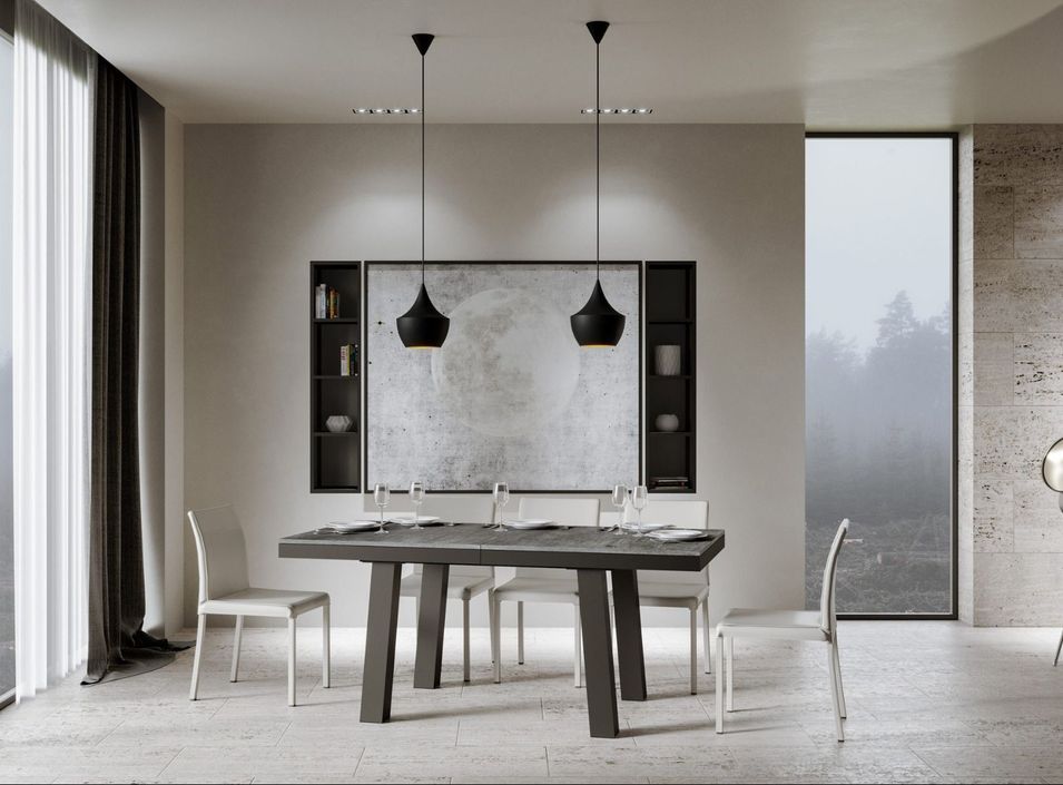 Table extensible avec pieds acier anthracite Bridy evolution - Photo n°3