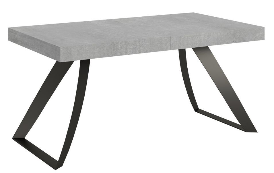 Table extensible pieds acier anthracite incurvés Volta - Photo n°1