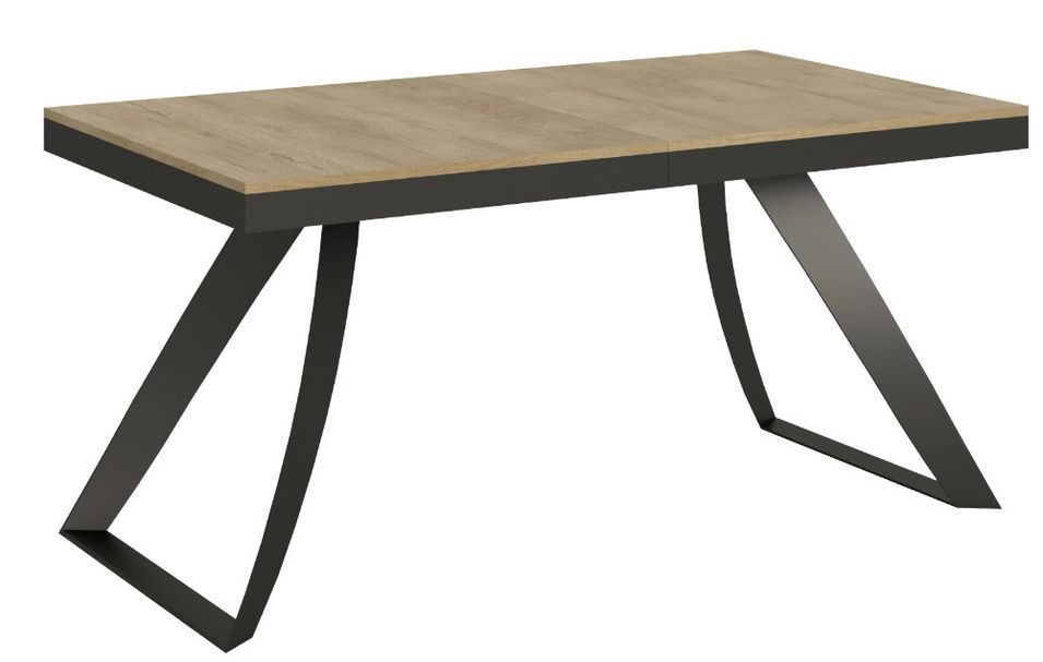 Table extensible avec pieds acier anthracite incurvés Volta evolution - Photo n°1