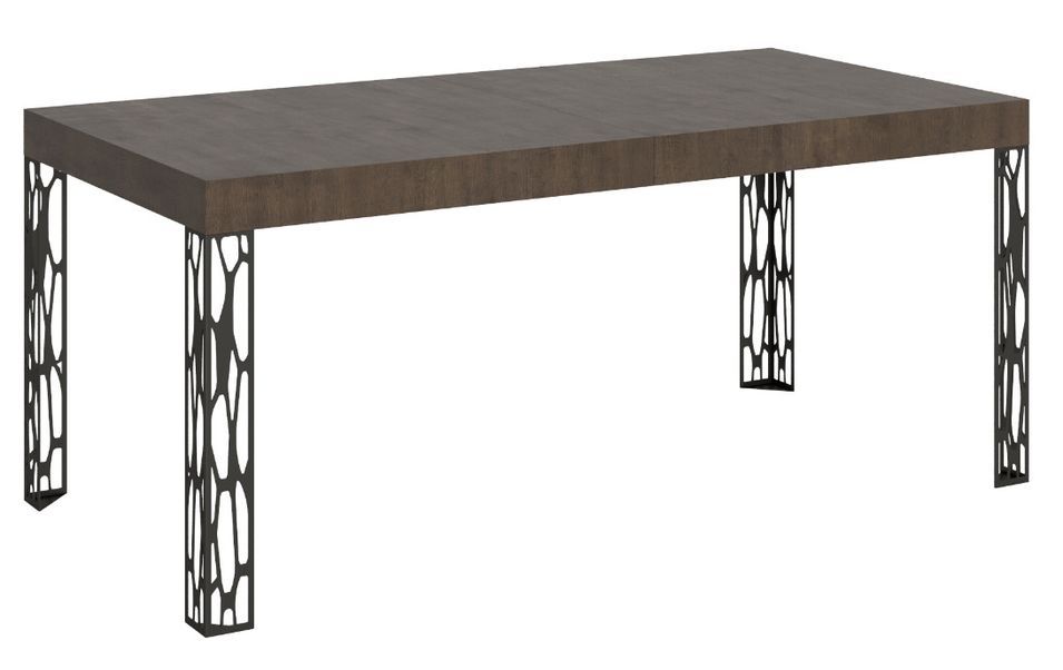 Table extensible avec pieds acier anthracite Kiza - Photo n°1