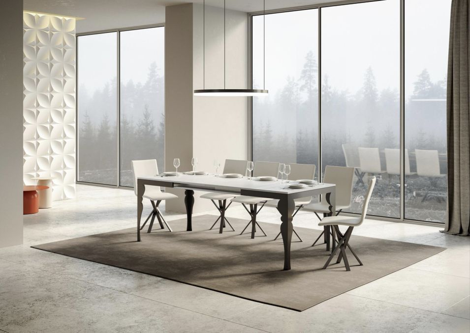 Table extensible avec pieds acier anthracite style orientale Torza evolution - Photo n°7