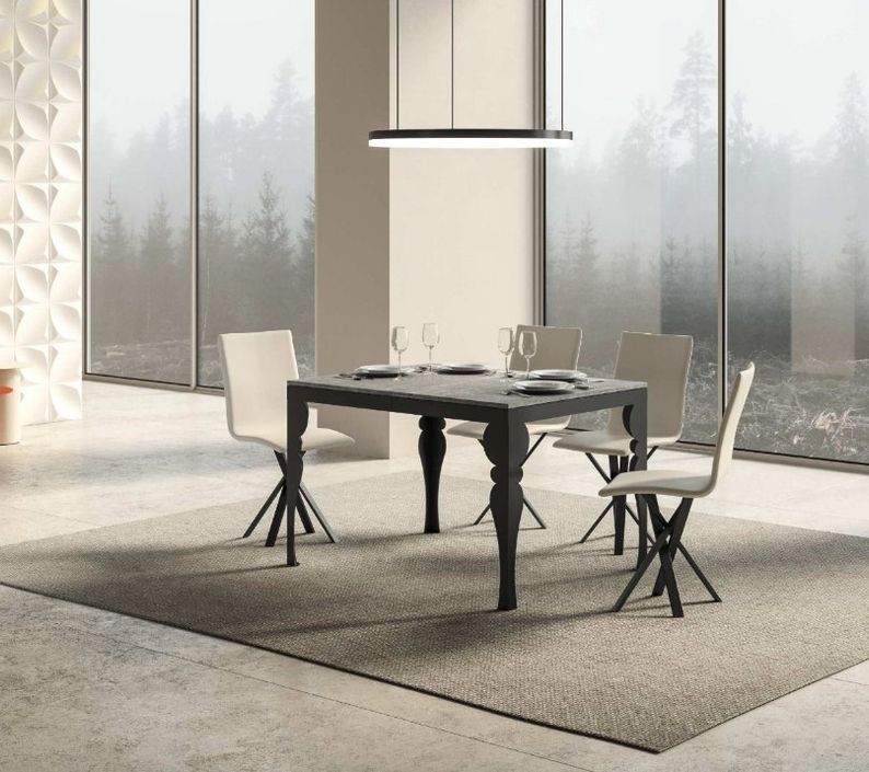 Table extensible avec pieds acier anthracite style orientale Torza evolution - Photo n°2