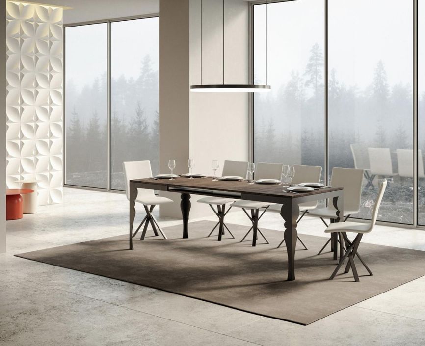 Table extensible avec pieds acier anthracite style orientale Torza evolution - Photo n°3