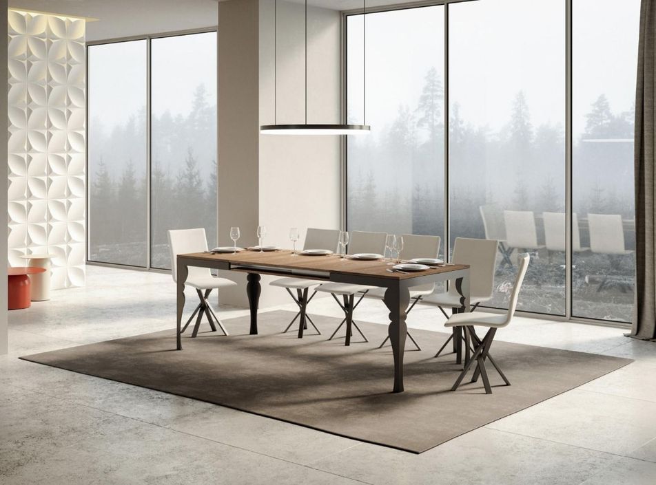 Table extensible avec pieds acier anthracite style orientale Torza evolution - Photo n°2