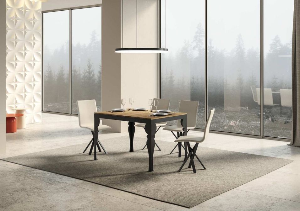 Table extensible avec pieds acier anthracite style orientale Torza evolution - Photo n°3