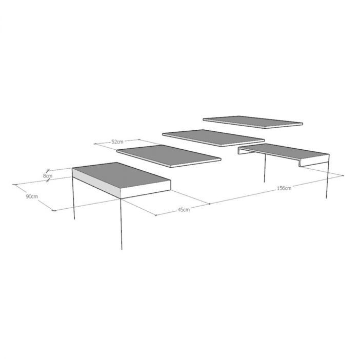 Table extensible blanc 4 à 10 places L 90 à 246 cm Kristo - Photo n°6
