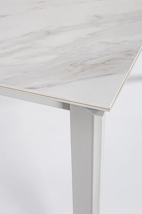 Table extensible blanche en céramique et acier Kerry 160/220 cm - Photo n°5