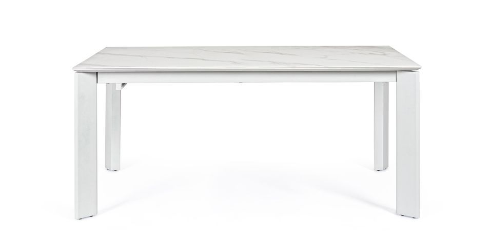 Table extensible blanche en céramique et acier Kerry 160/220 cm - Photo n°3