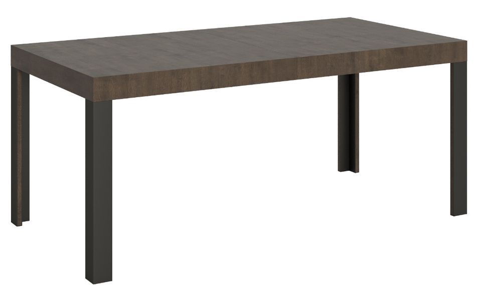 Table extensible bois avec 4 pieds bois et acier anthracite Liva - Photo n°8