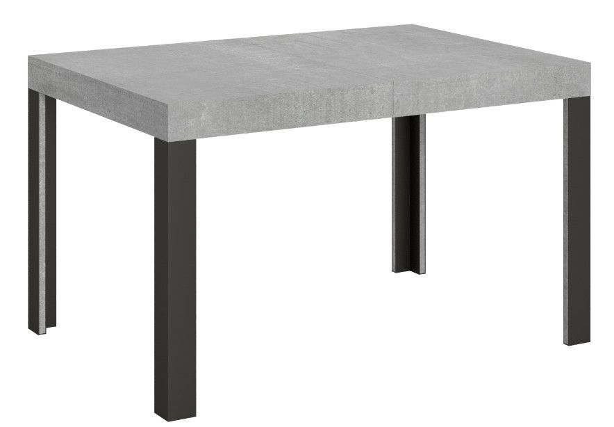 Table extensible bois avec 4 pieds bois et acier anthracite Liva - Photo n°1